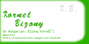 kornel bizony business card